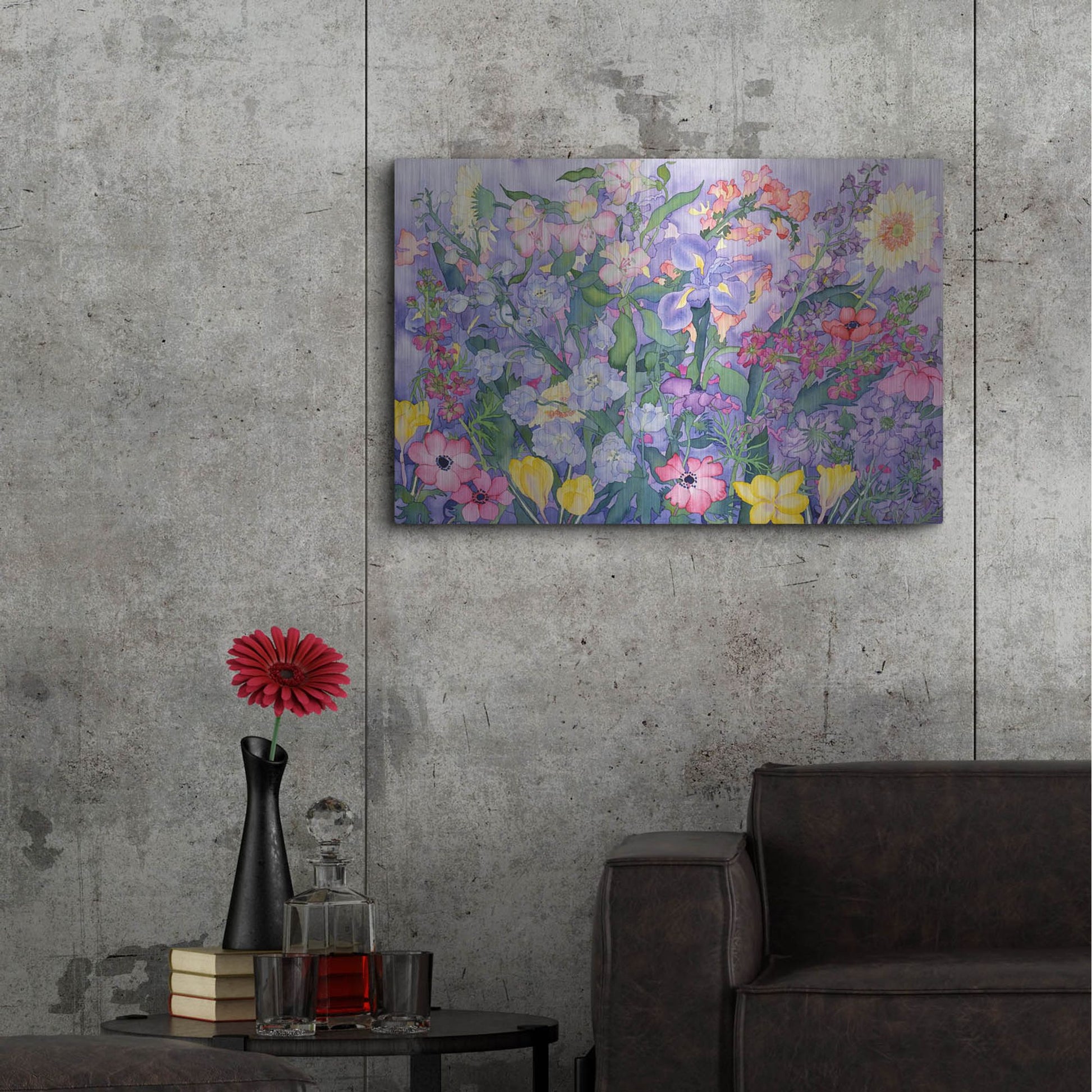 Luxe Metal Art 'Soft Spring' by Carissa Luminess, Metal Wall Art,36x24