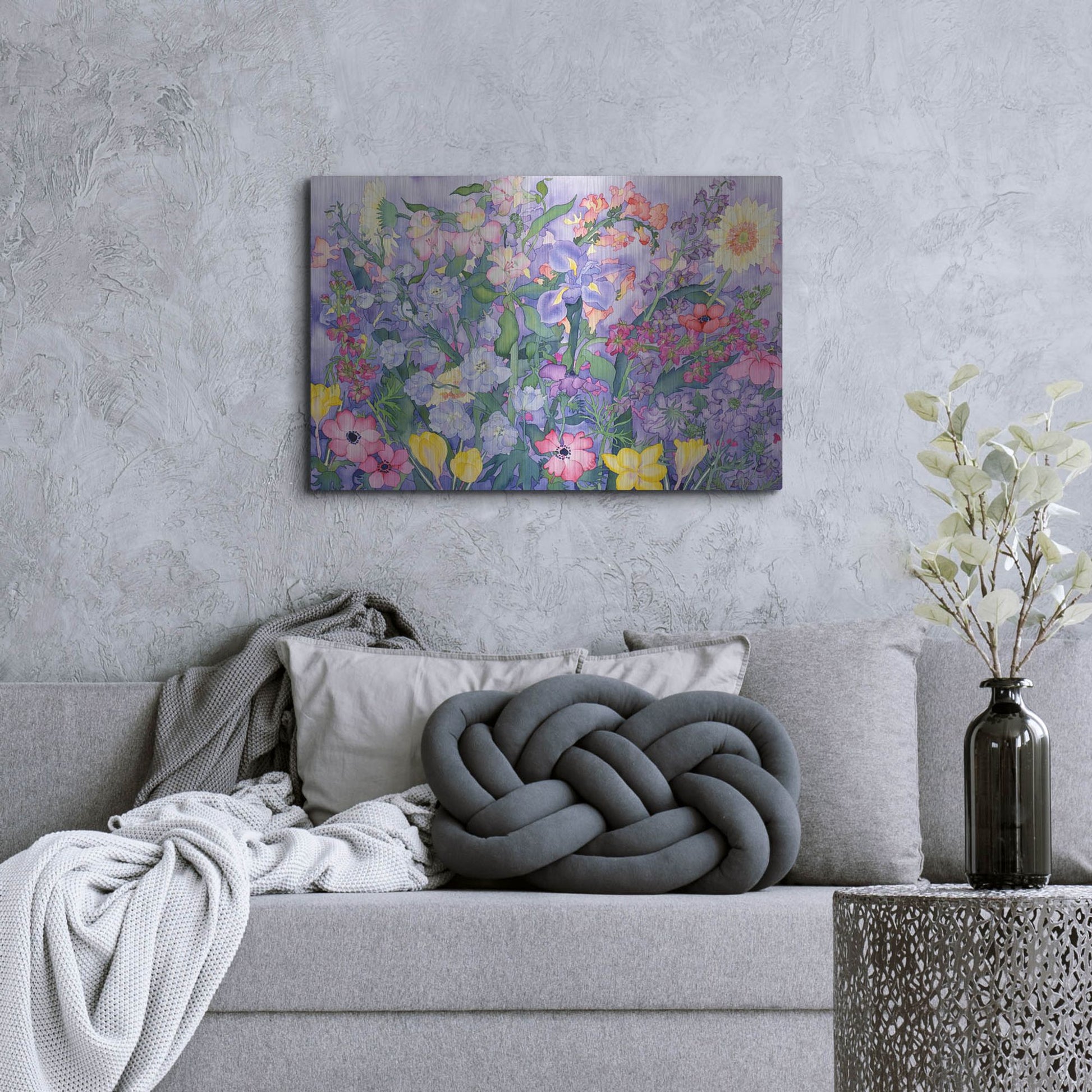 Luxe Metal Art 'Soft Spring' by Carissa Luminess, Metal Wall Art,36x24