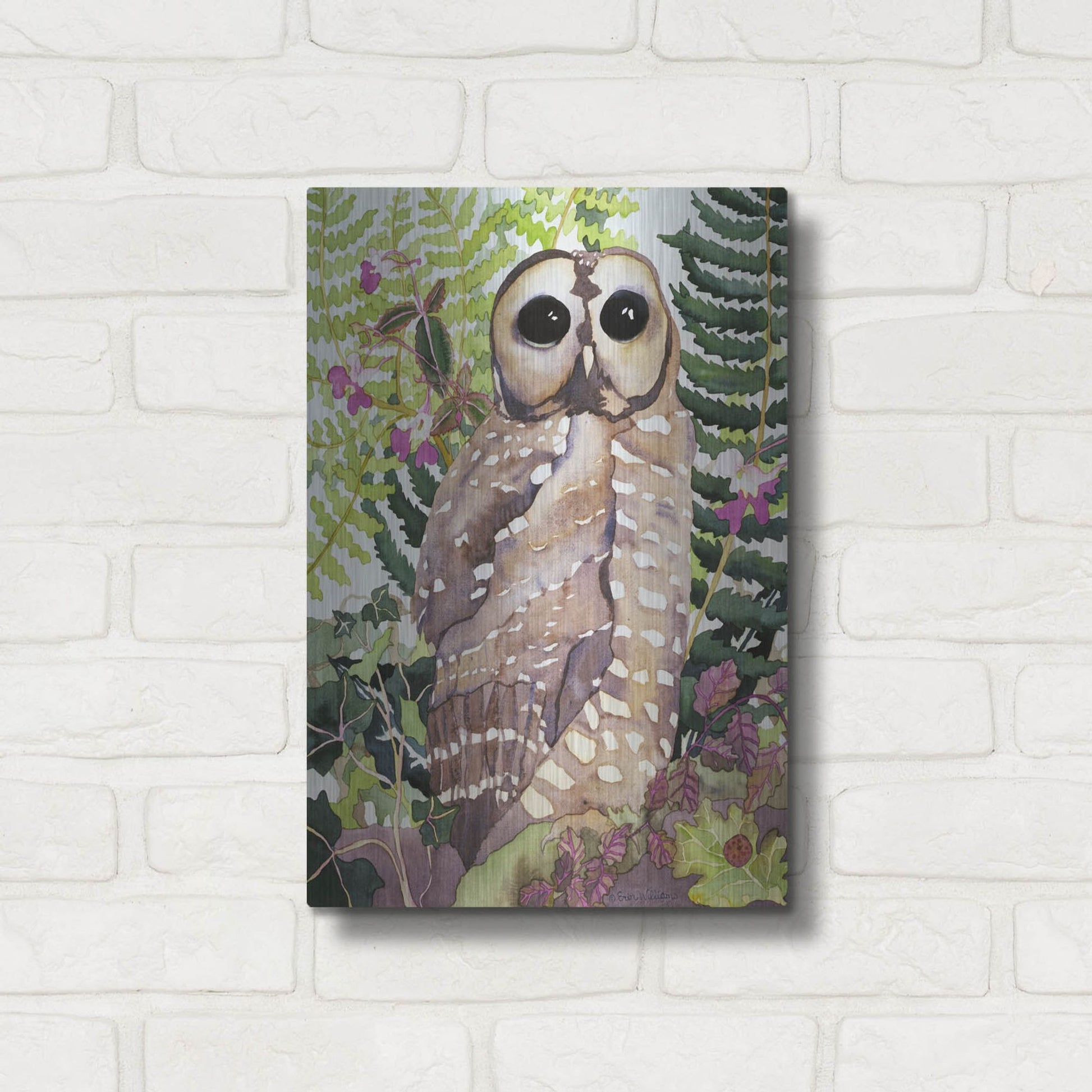 Luxe Metal Art 'Spotted Owl' by Carissa Luminess, Metal Wall Art,12x16