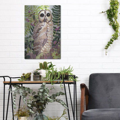 Luxe Metal Art 'Spotted Owl' by Carissa Luminess, Metal Wall Art,12x16