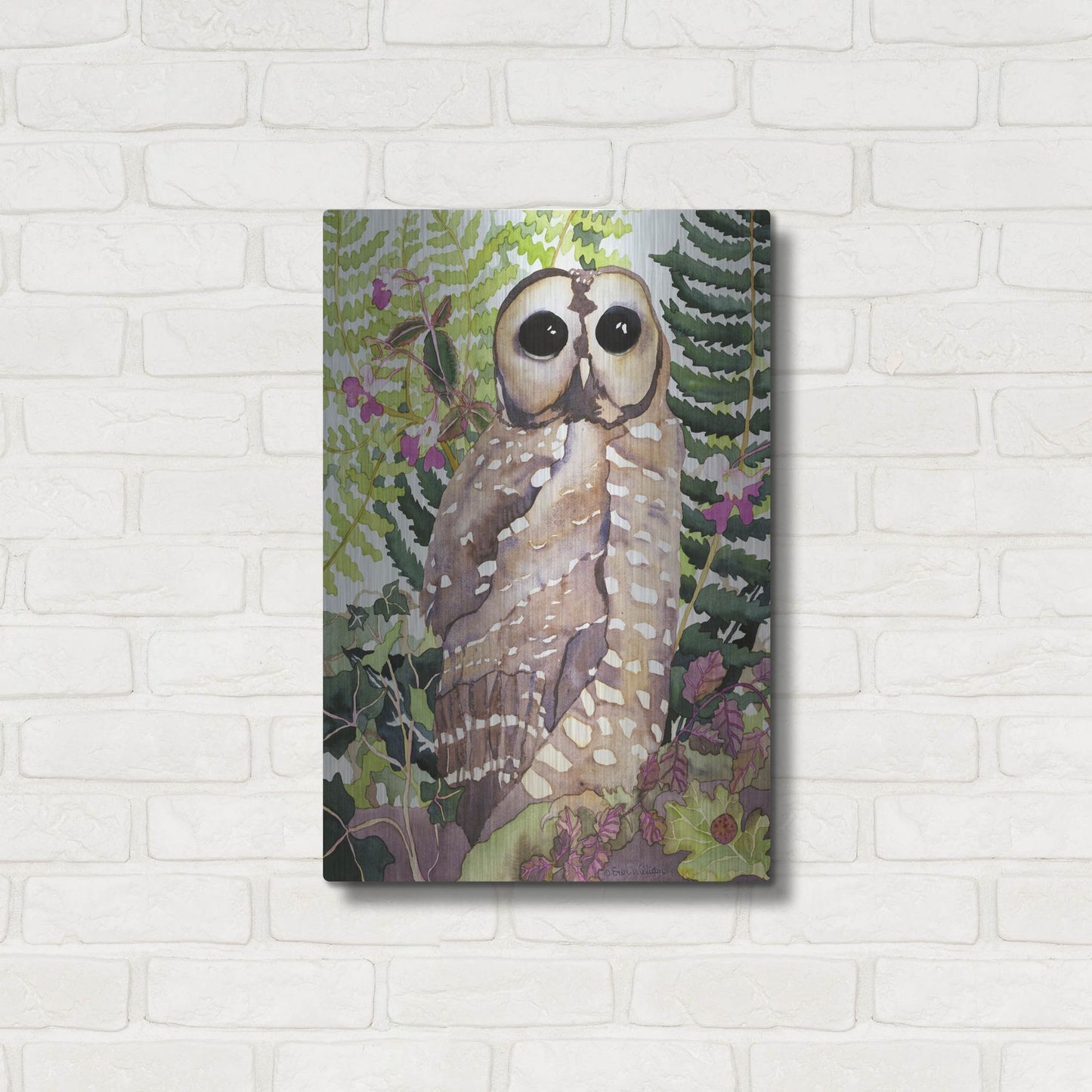 Luxe Metal Art 'Spotted Owl' by Carissa Luminess, Metal Wall Art,16x24
