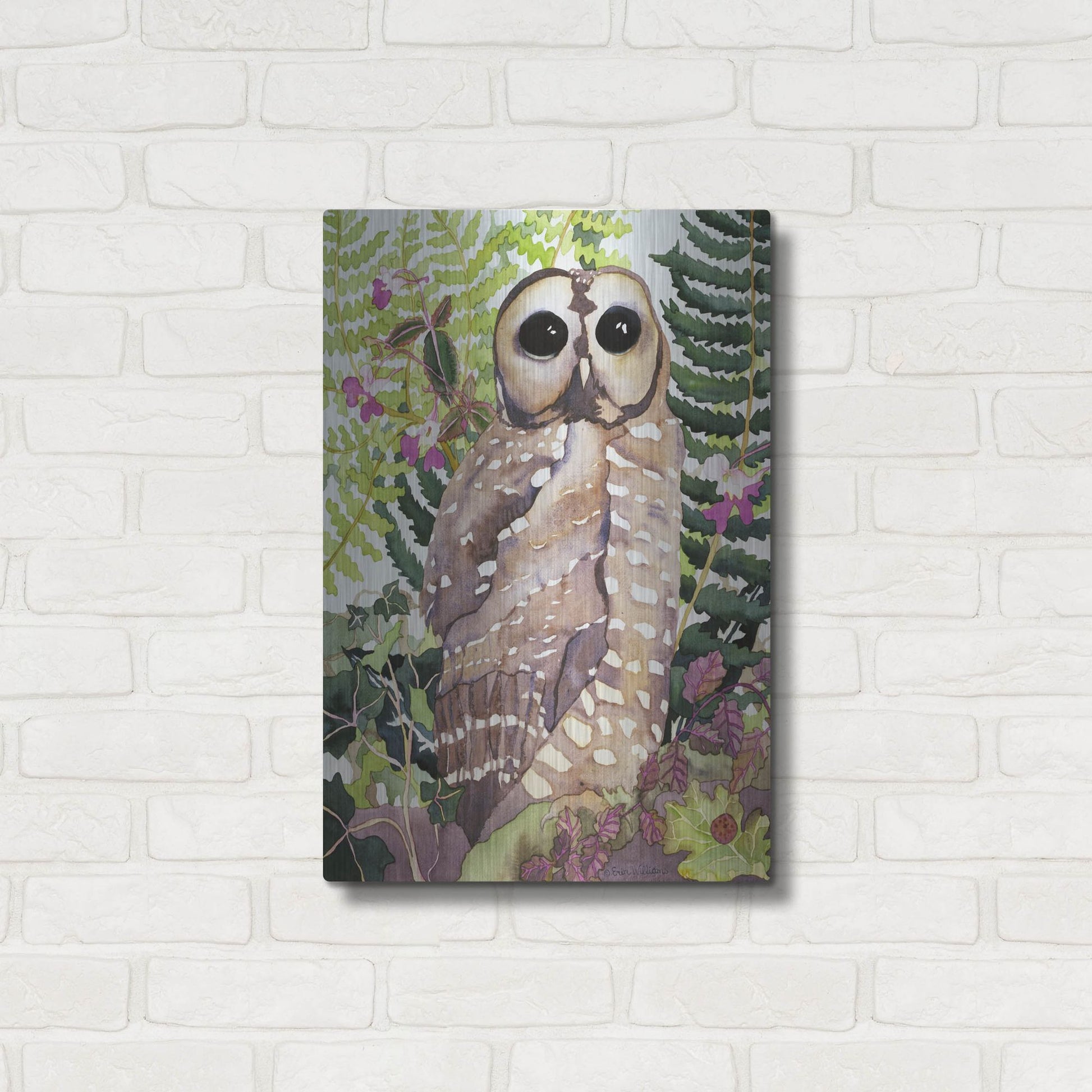 Luxe Metal Art 'Spotted Owl' by Carissa Luminess, Metal Wall Art,16x24