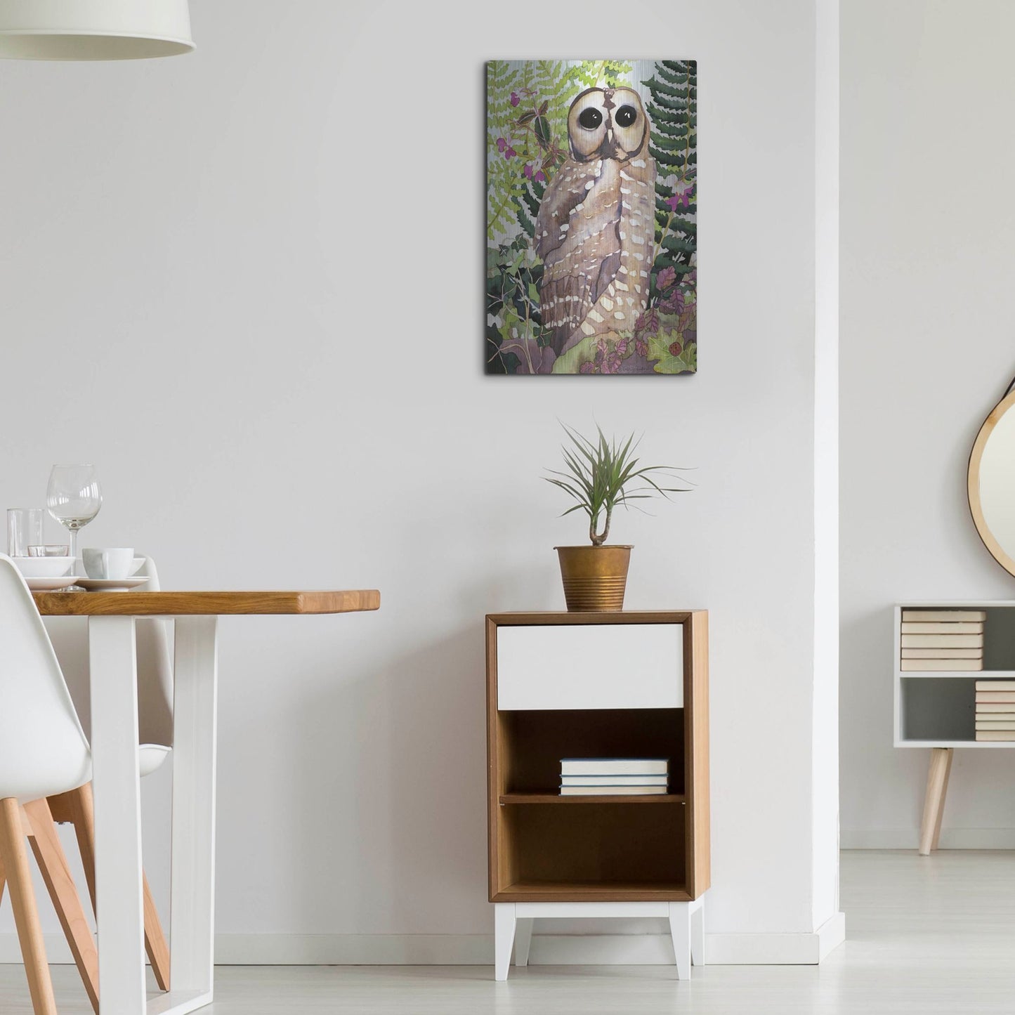 Luxe Metal Art 'Spotted Owl' by Carissa Luminess, Metal Wall Art,16x24