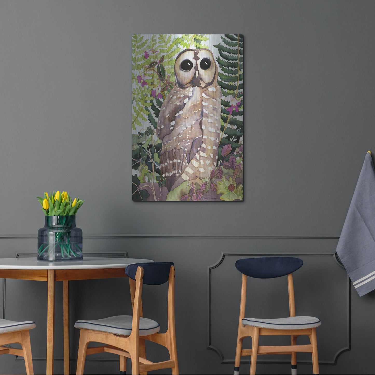 Luxe Metal Art 'Spotted Owl' by Carissa Luminess, Metal Wall Art,24x36