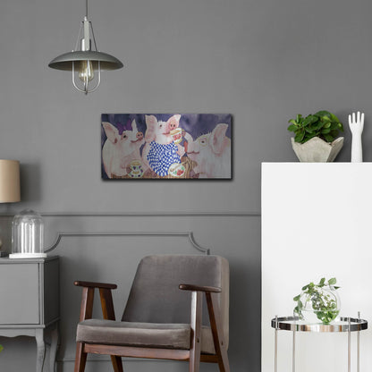 Luxe Metal Art 'Tea for Three' by Carissa Luminess, Metal Wall Art,24x12