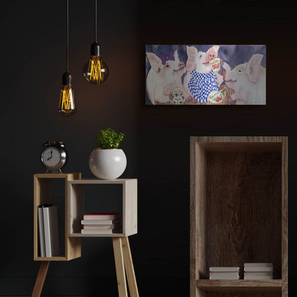 Luxe Metal Art 'Tea for Three' by Carissa Luminess, Metal Wall Art,24x12