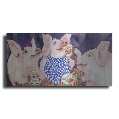 Luxe Metal Art 'Tea for Three' by Carissa Luminess, Metal Wall Art,24x12