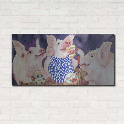 Luxe Metal Art 'Tea for Three' by Carissa Luminess, Metal Wall Art,48x24