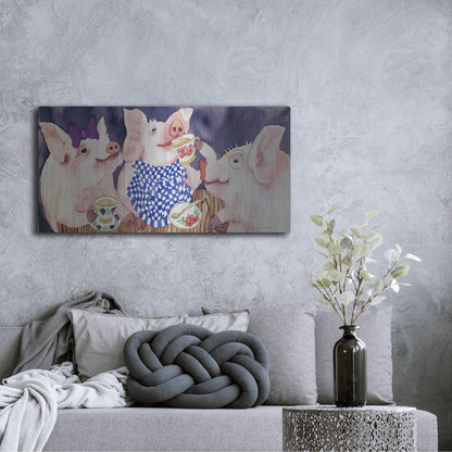 Luxe Metal Art 'Tea for Three' by Carissa Luminess, Metal Wall Art,48x24