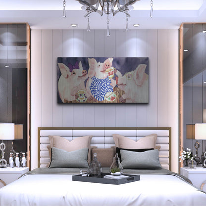 Luxe Metal Art 'Tea for Three' by Carissa Luminess, Metal Wall Art,48x24