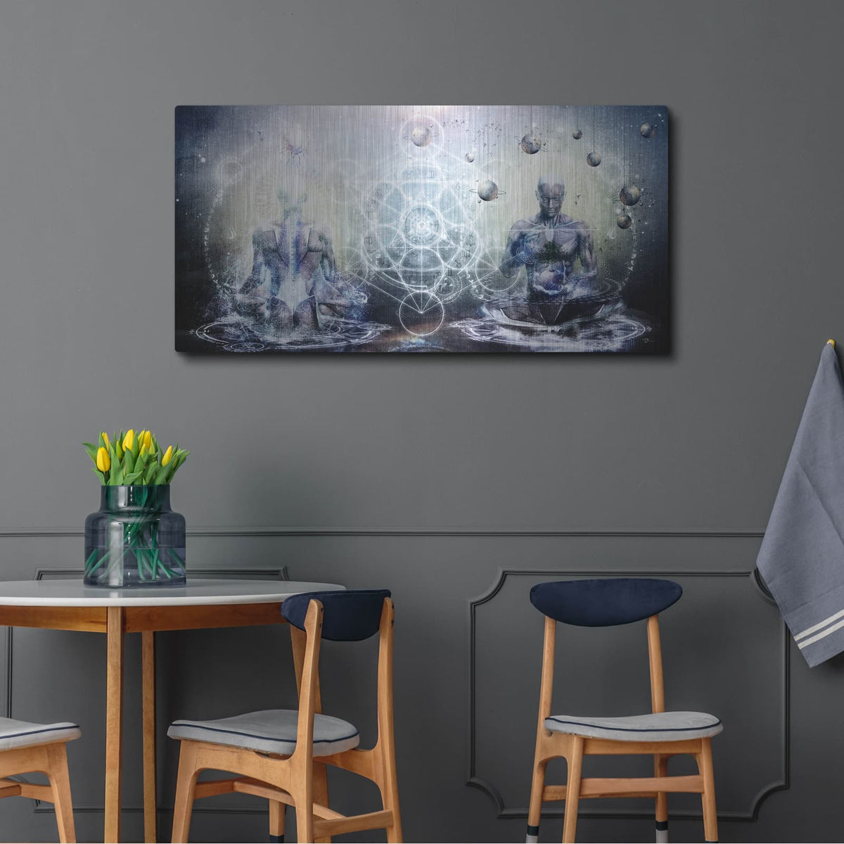 'Experience So Lucid, Discovery So Clear' by Cameron Gray – Metal Wall Art, 48x24 room view