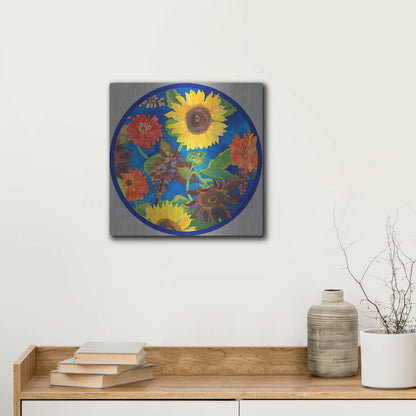 Luxe Metal Art 'Fall Change-Circle' by Carissa Luminess, Metal Wall Art,12x12