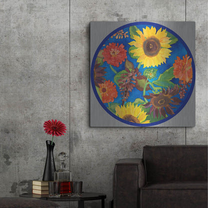 Luxe Metal Art 'Fall Change-Circle' by Carissa Luminess, Metal Wall Art,36x36