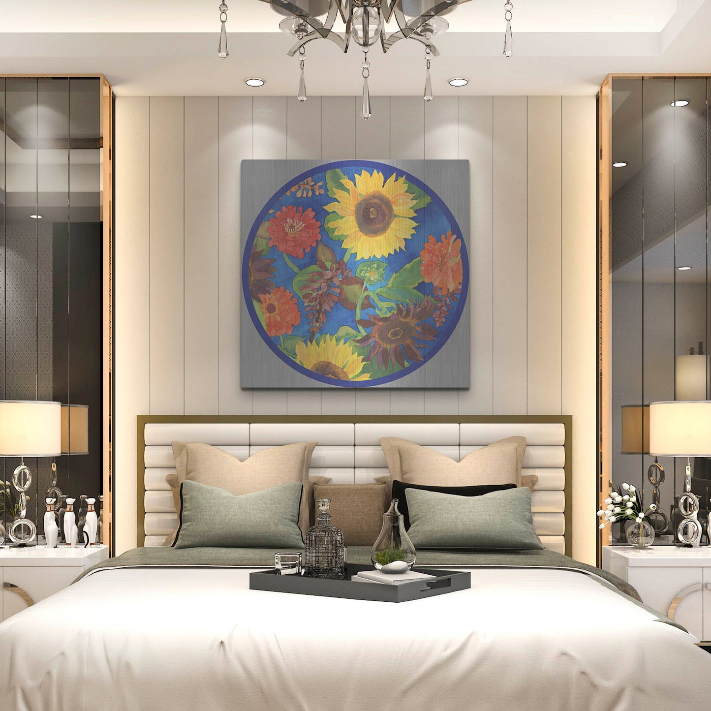 Luxe Metal Art 'Fall Change-Circle' by Carissa Luminess, Metal Wall Art,36x36