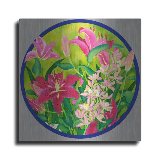 Luxe Metal Art 'Lilly Love-Circle' by Carissa Luminess, Metal Wall Art