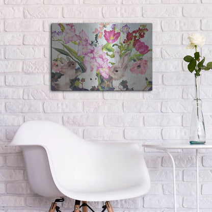 Luxe Metal Art 'Three Bunnies' by Carissa Luminess, Metal Wall Art,24x16