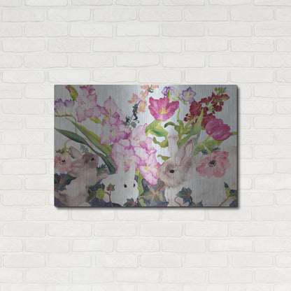 Luxe Metal Art 'Three Bunnies' by Carissa Luminess, Metal Wall Art,36x24