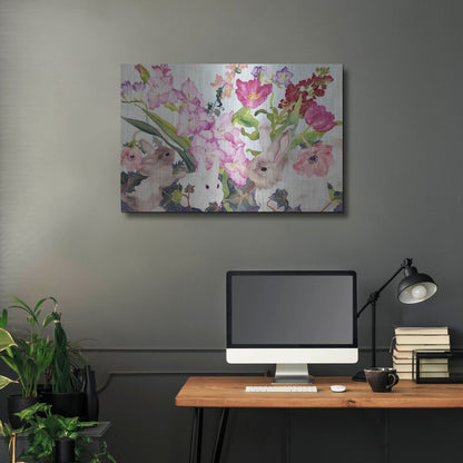 Luxe Metal Art 'Three Bunnies' by Carissa Luminess, Metal Wall Art,36x24