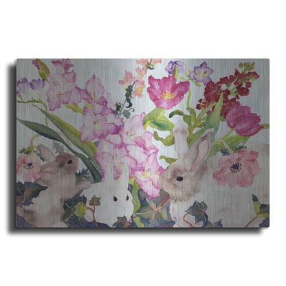 Luxe Metal Art 'Three Bunnies' by Carissa Luminess, Metal Wall Art