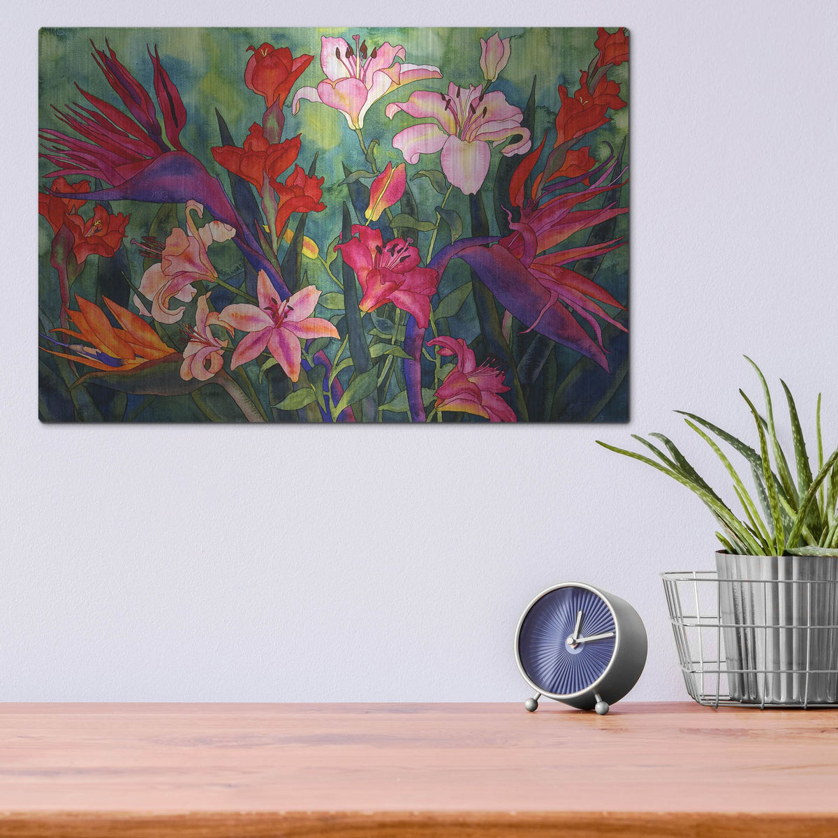 Luxe Metal Art 'Tropical Kiss' by Carissa Luminess, Metal Wall Art,16x12