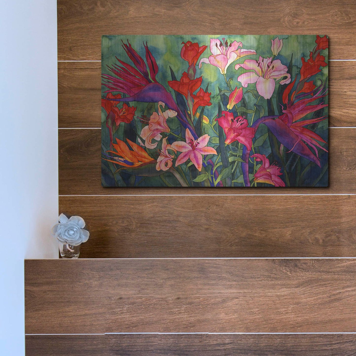 Luxe Metal Art 'Tropical Kiss' by Carissa Luminess, Metal Wall Art,16x12