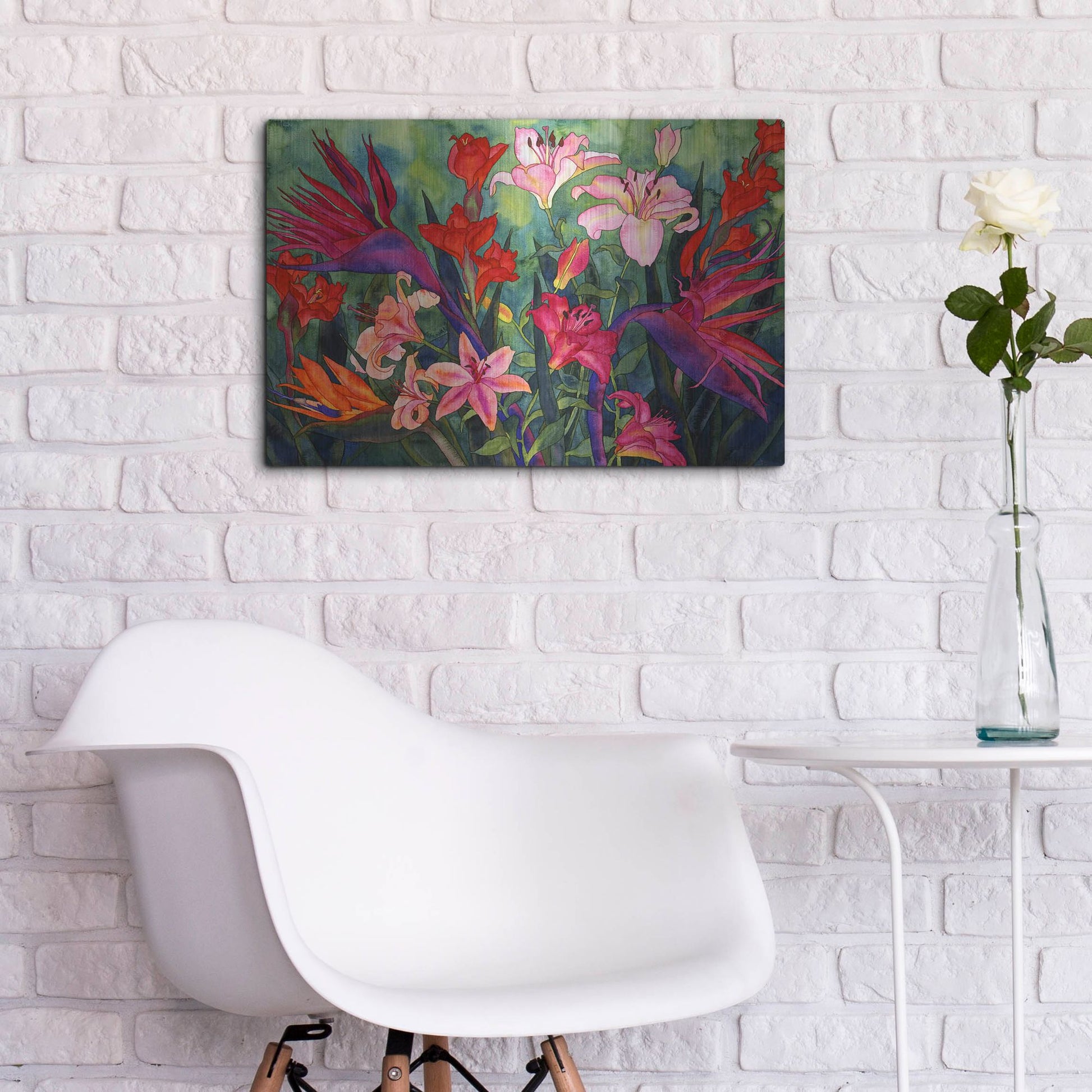 Luxe Metal Art 'Tropical Kiss' by Carissa Luminess, Metal Wall Art,24x16