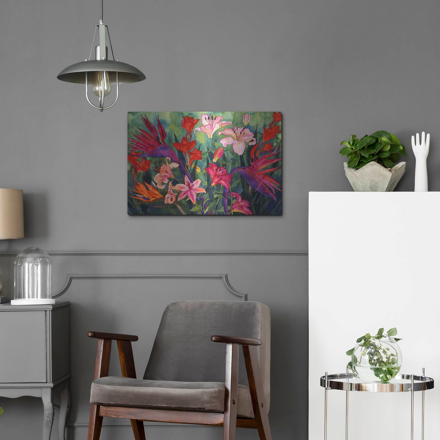 Luxe Metal Art 'Tropical Kiss' by Carissa Luminess, Metal Wall Art,24x16