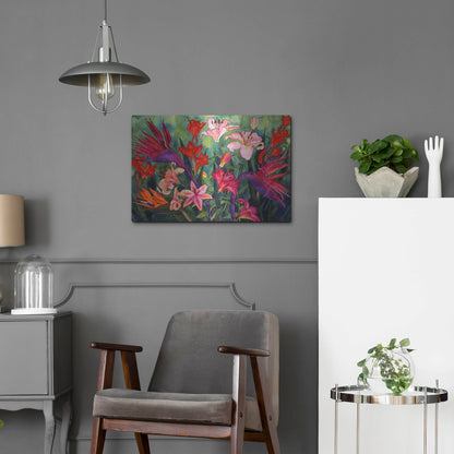 Luxe Metal Art 'Tropical Kiss' by Carissa Luminess, Metal Wall Art,24x16