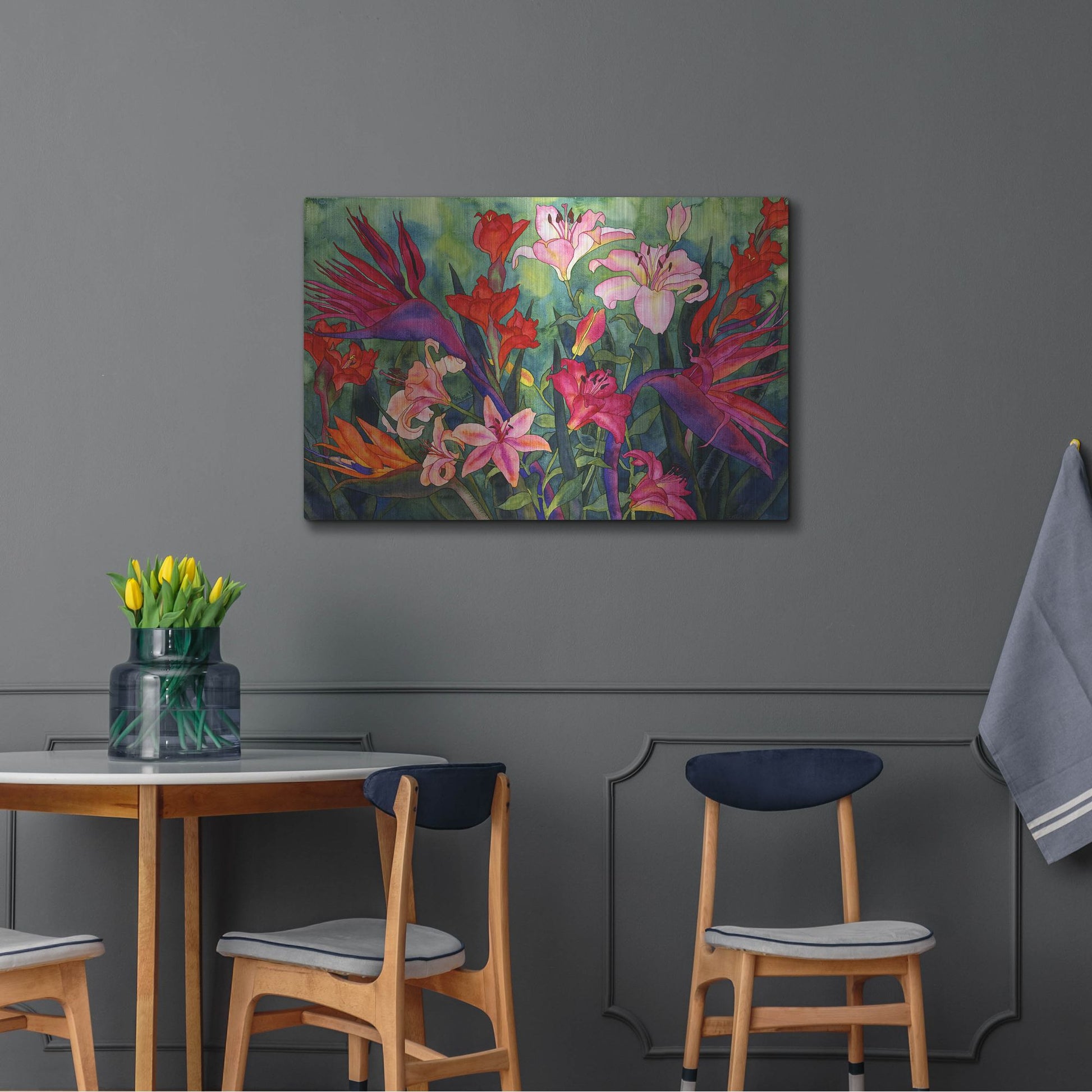 Luxe Metal Art 'Tropical Kiss' by Carissa Luminess, Metal Wall Art,36x24