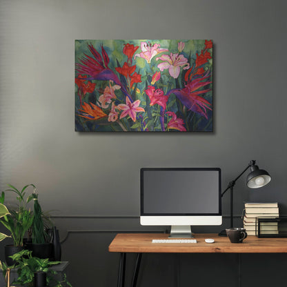 Luxe Metal Art 'Tropical Kiss' by Carissa Luminess, Metal Wall Art,36x24