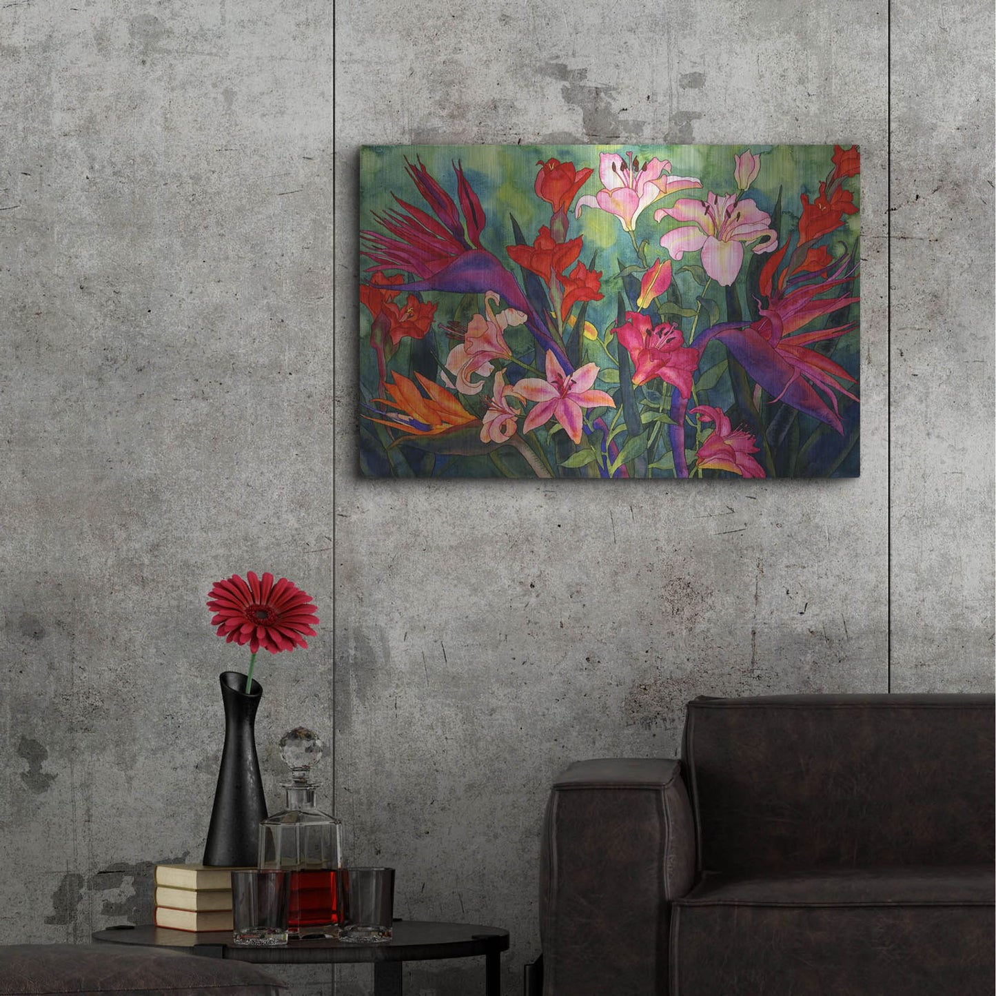 Luxe Metal Art 'Tropical Kiss' by Carissa Luminess, Metal Wall Art,36x24