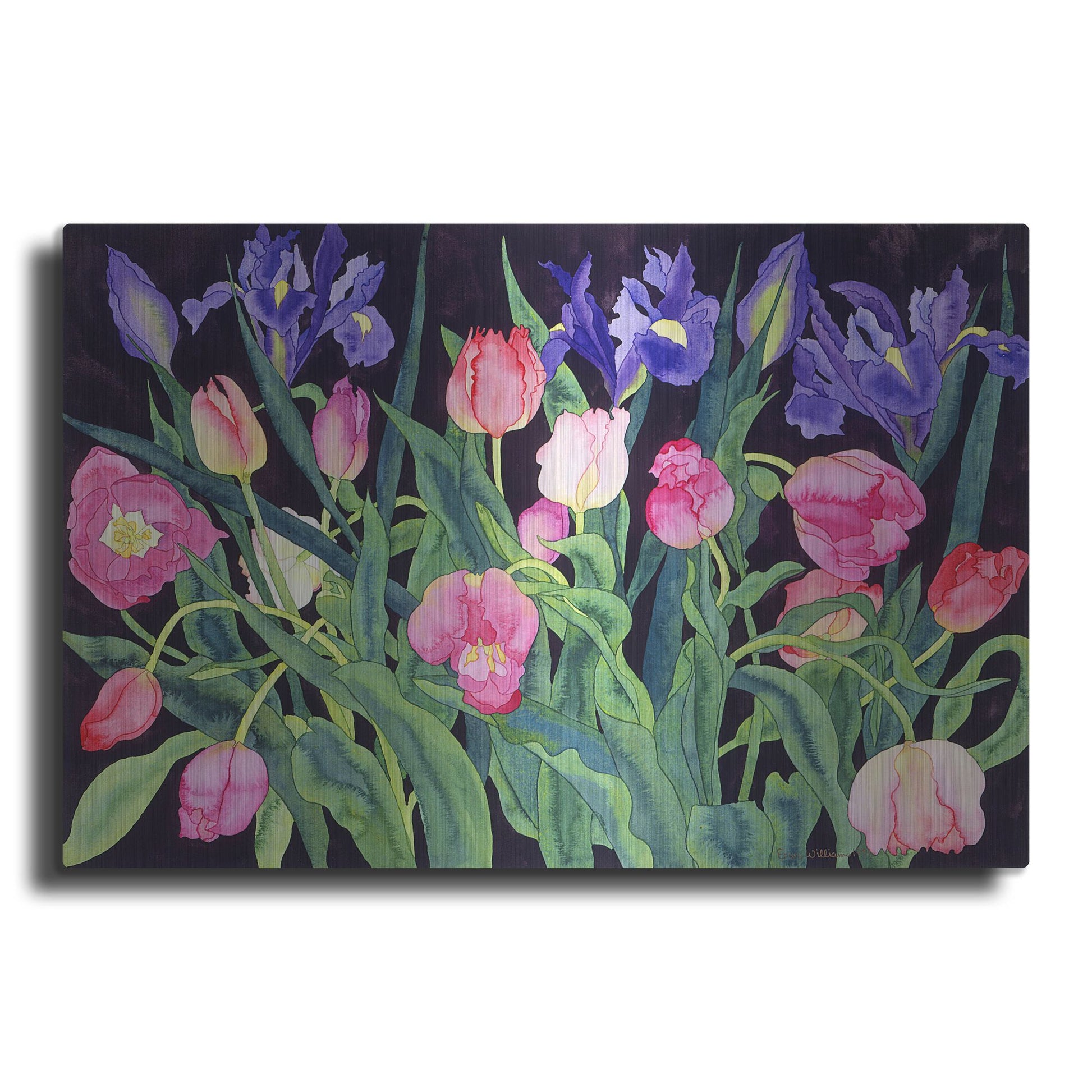 Luxe Metal Art 'Tulips And Irises' by Carissa Luminess, Metal Wall Art