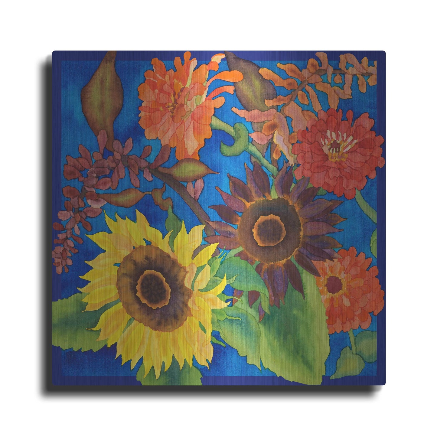 Luxe Metal Art 'Fall Change - Square' by Carissa Luminess, Metal Wall Art