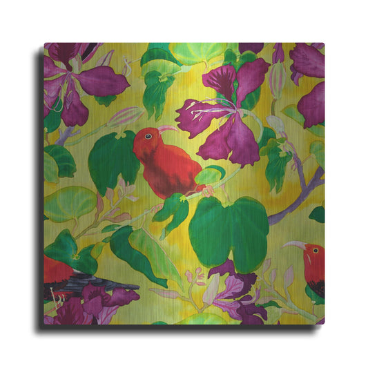 Luxe Metal Art 'Liwis in Orchid Tree - Repeat Pattern' by Carissa Luminess, Metal Wall Art