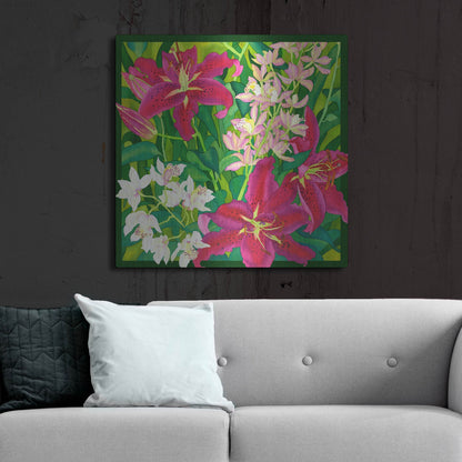 Luxe Metal Art 'Lilly Love - Square' by Carissa Luminess, Metal Wall Art,36x36