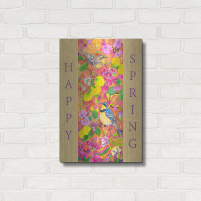 Luxe Metal Art 'Varied Thrushes Happy Spring' by Carissa Luminess, Metal Wall Art,16x24