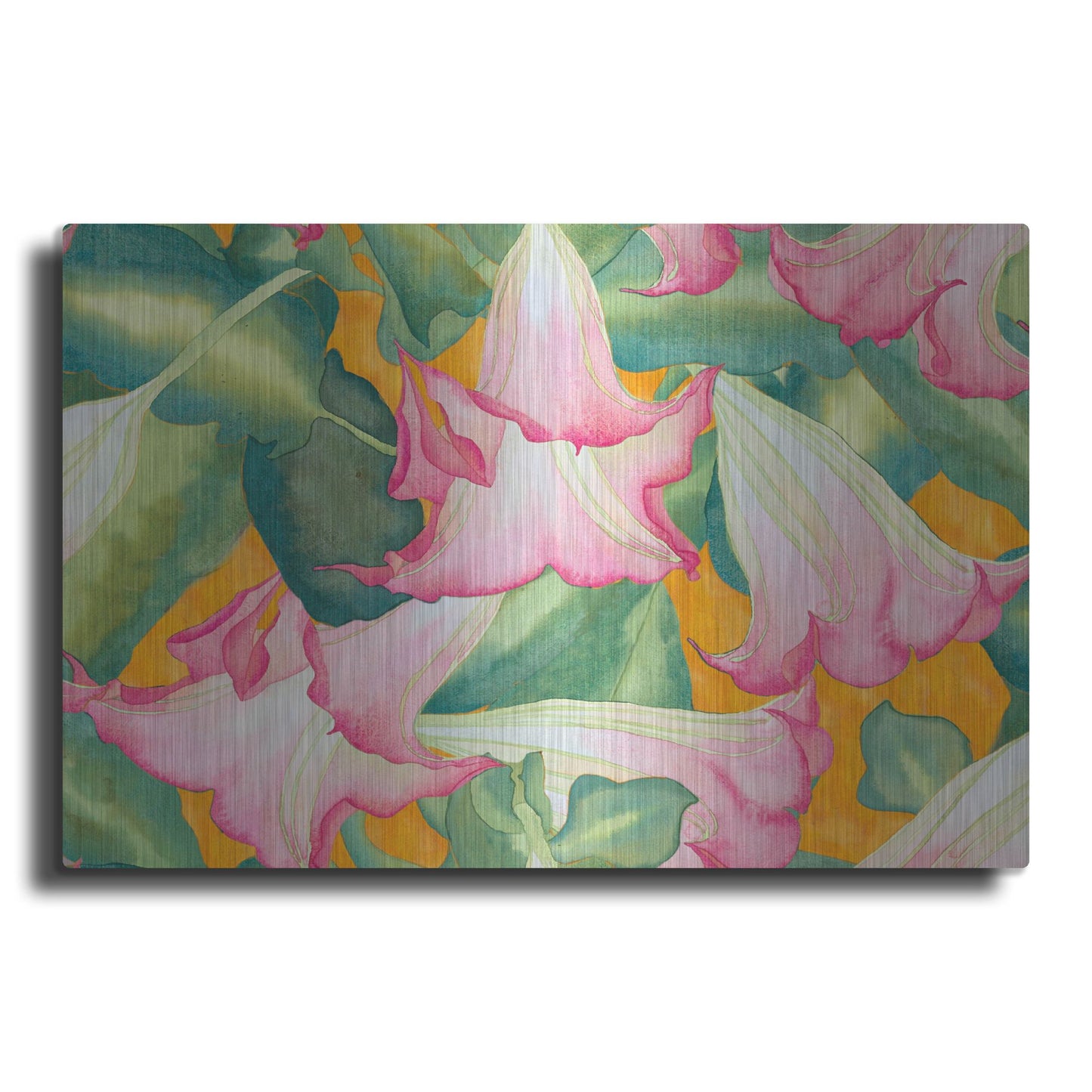 Luxe Metal Art 'Heavenly Divine- Angel Trumpets' by Carissa Luminess, Metal Wall Art