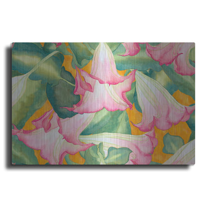 Luxe Metal Art 'Heavenly Divine- Angel Trumpets' by Carissa Luminess, Metal Wall Art