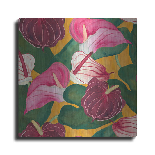 Luxe Metal Art 'Heavenly Divine- Anthuriums' by Carissa Luminess, Metal Wall Art