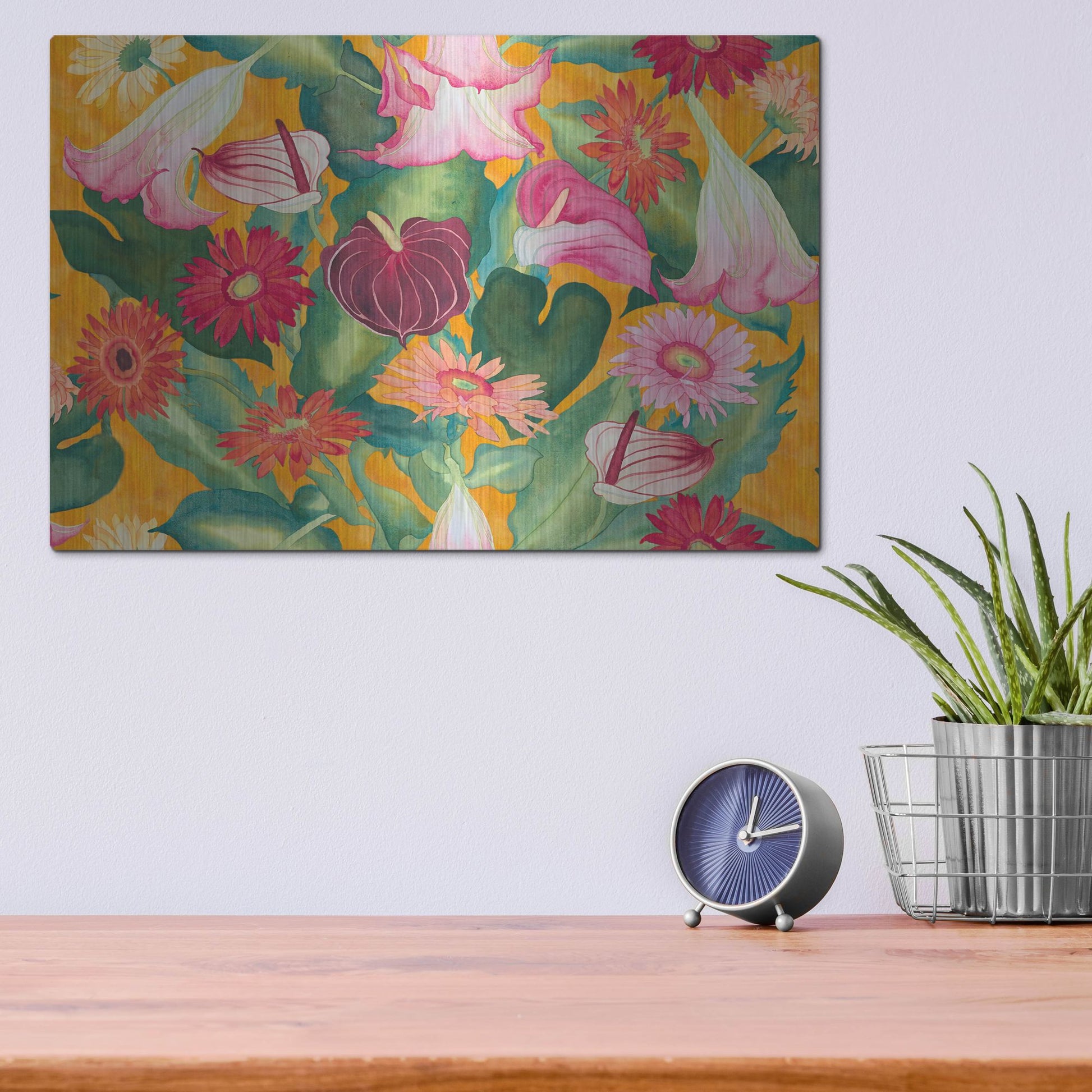 Luxe Metal Art 'Heavenly Divine- Lead Pattern' by Carissa Luminess, Metal Wall Art,16x12