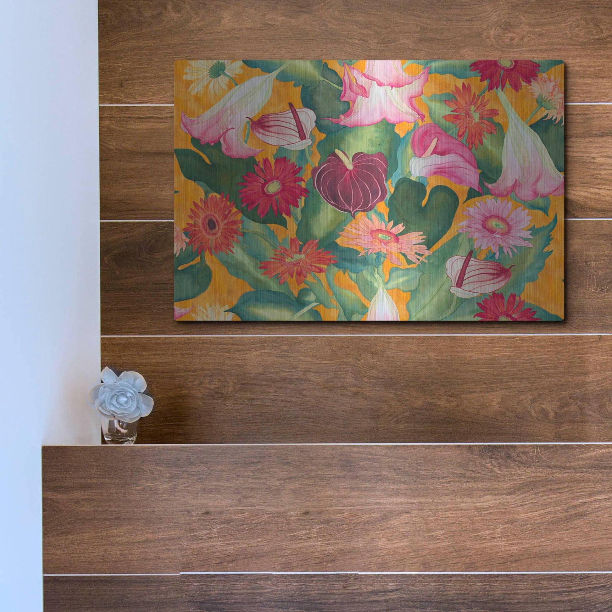 Luxe Metal Art 'Heavenly Divine- Lead Pattern' by Carissa Luminess, Metal Wall Art,16x12