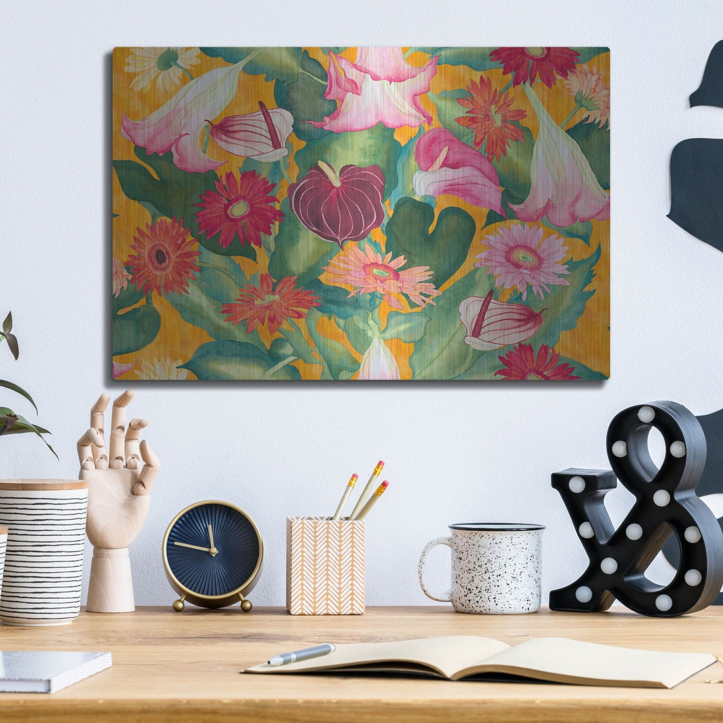 Luxe Metal Art 'Heavenly Divine- Lead Pattern' by Carissa Luminess, Metal Wall Art,16x12