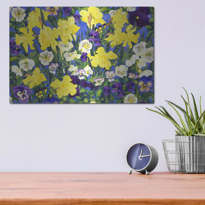 Luxe Metal Art 'Fertile Rising Pattern - Lead' by Carissa Luminess, Metal Wall Art,16x12