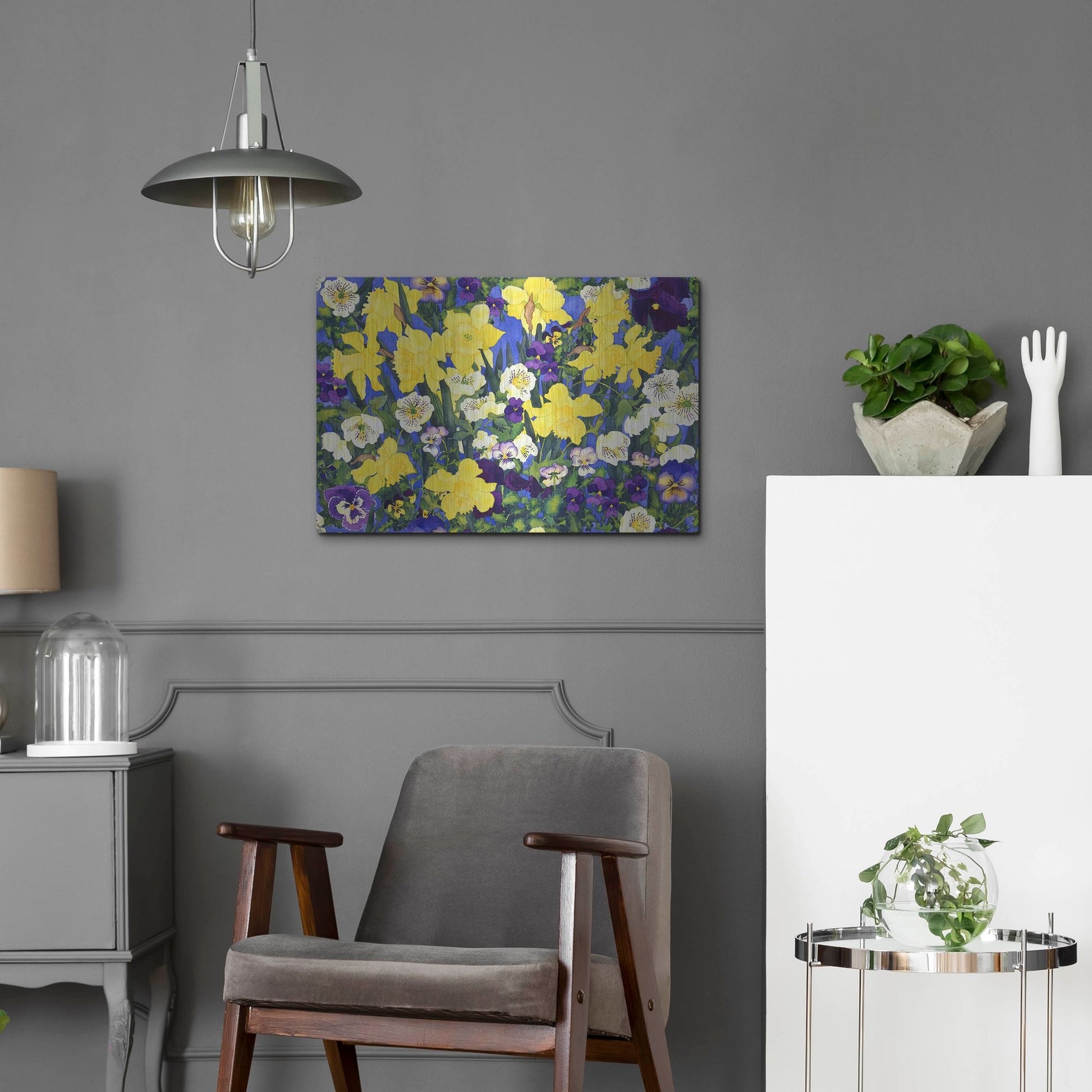 Luxe Metal Art 'Fertile Rising Pattern - Lead' by Carissa Luminess, Metal Wall Art,24x16