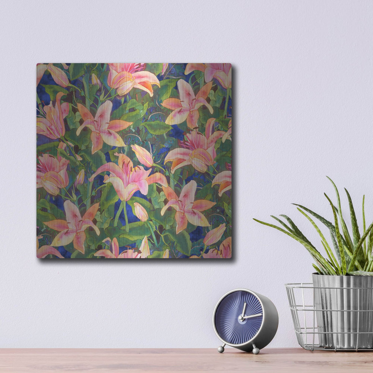 Luxe Metal Art 'Dance of Love- lily repeat' by Carissa Luminess, Metal Wall Art,12x12