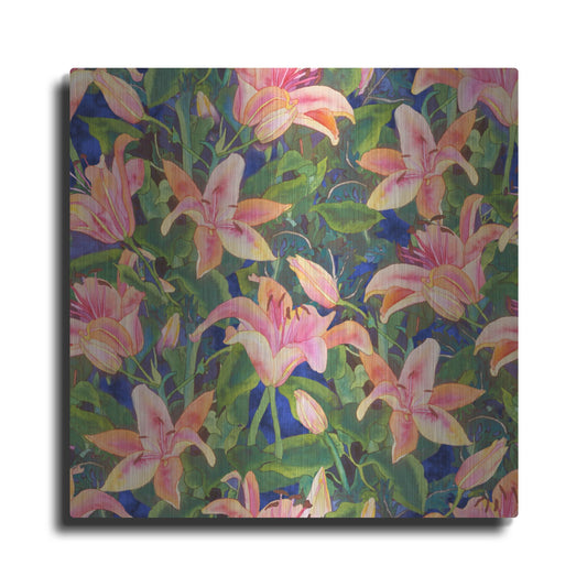 Luxe Metal Art 'Dance of Love- lily repeat' by Carissa Luminess, Metal Wall Art