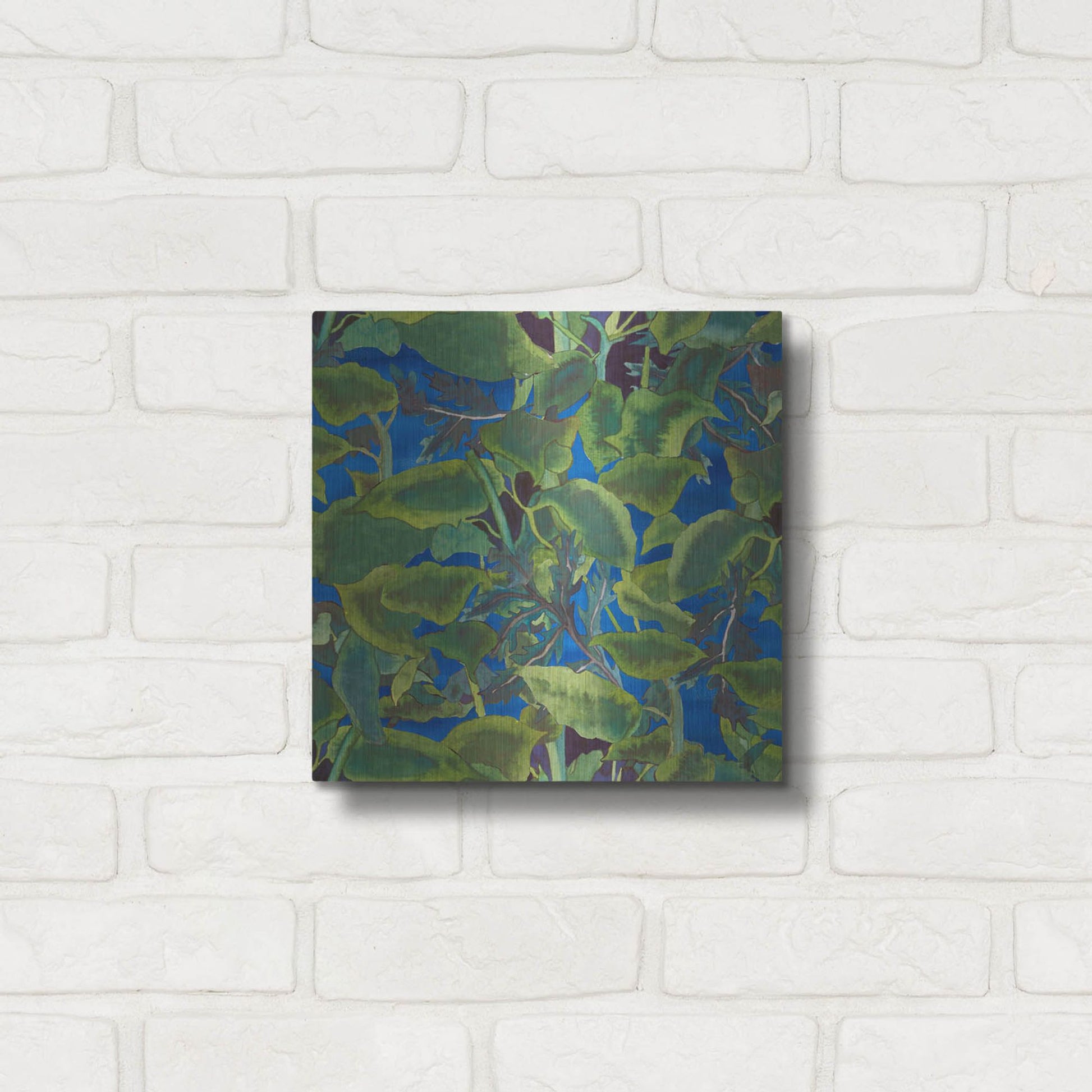 Luxe Metal Art 'Dance Of Love- Leaf Repeat' by Carissa Luminess, Metal Wall Art,12x12