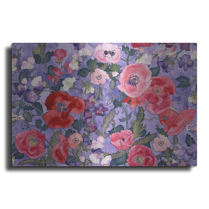 Luxe Metal Art 'Poppies & Sweet Peas Pattern-Light' by Carissa Luminess, Metal Wall Art