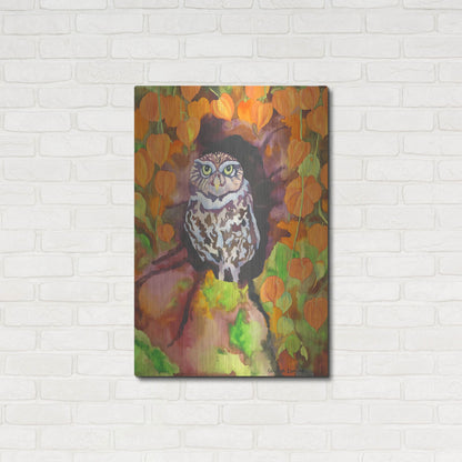 Luxe Metal Art 'Owl with Asian Lanterns' by Carissa Luminess, Metal Wall Art,24x36