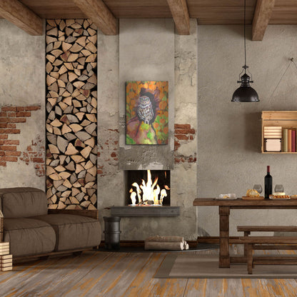 Luxe Metal Art 'Owl with Asian Lanterns' by Carissa Luminess, Metal Wall Art,24x36